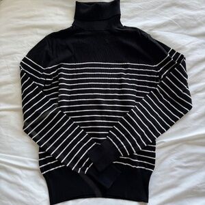 H&M Black & White Striped Turtleneck Sweater – Size XS